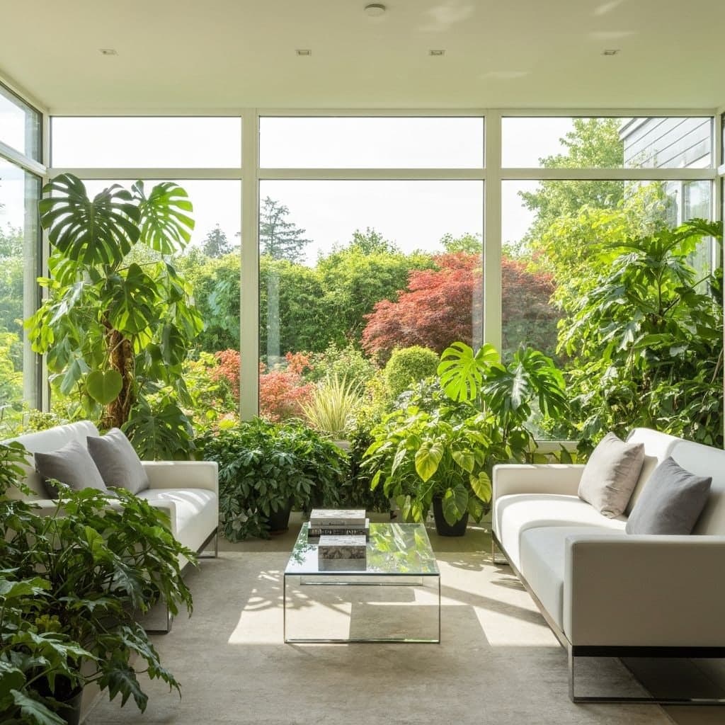 Bright custom sunroom with large windows built by Build Moore Exteriors