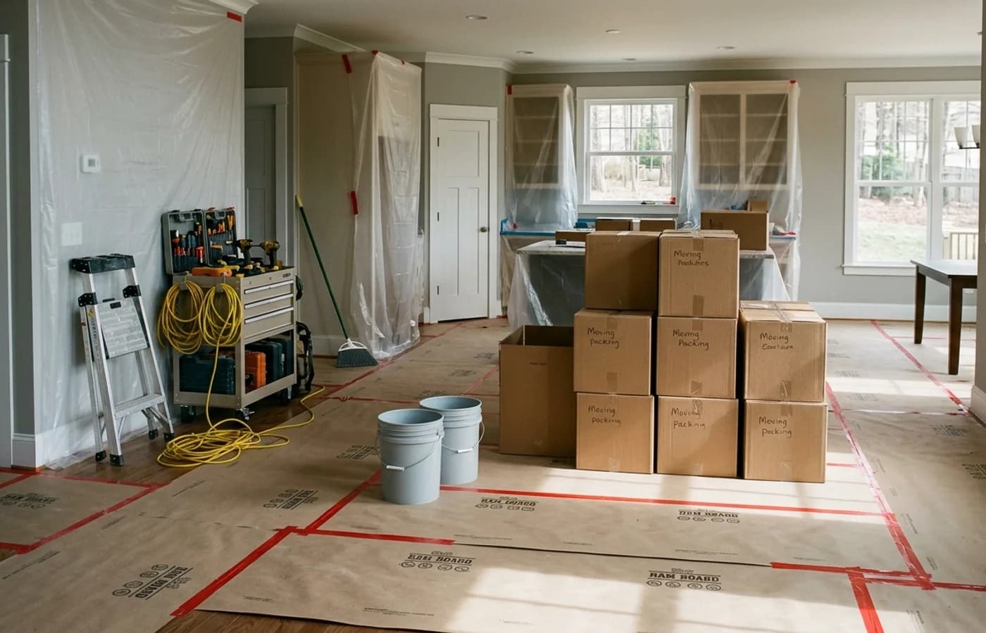 AI-generated realistic construction detail for How to Prepare Your Home for Construction: A Simple Guide for Homeowners