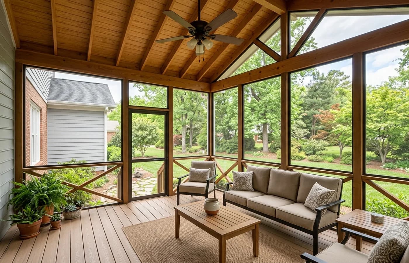 AI-generated realistic screened porches project image for How Much Does a Screened Porch Cost in Durham NC?