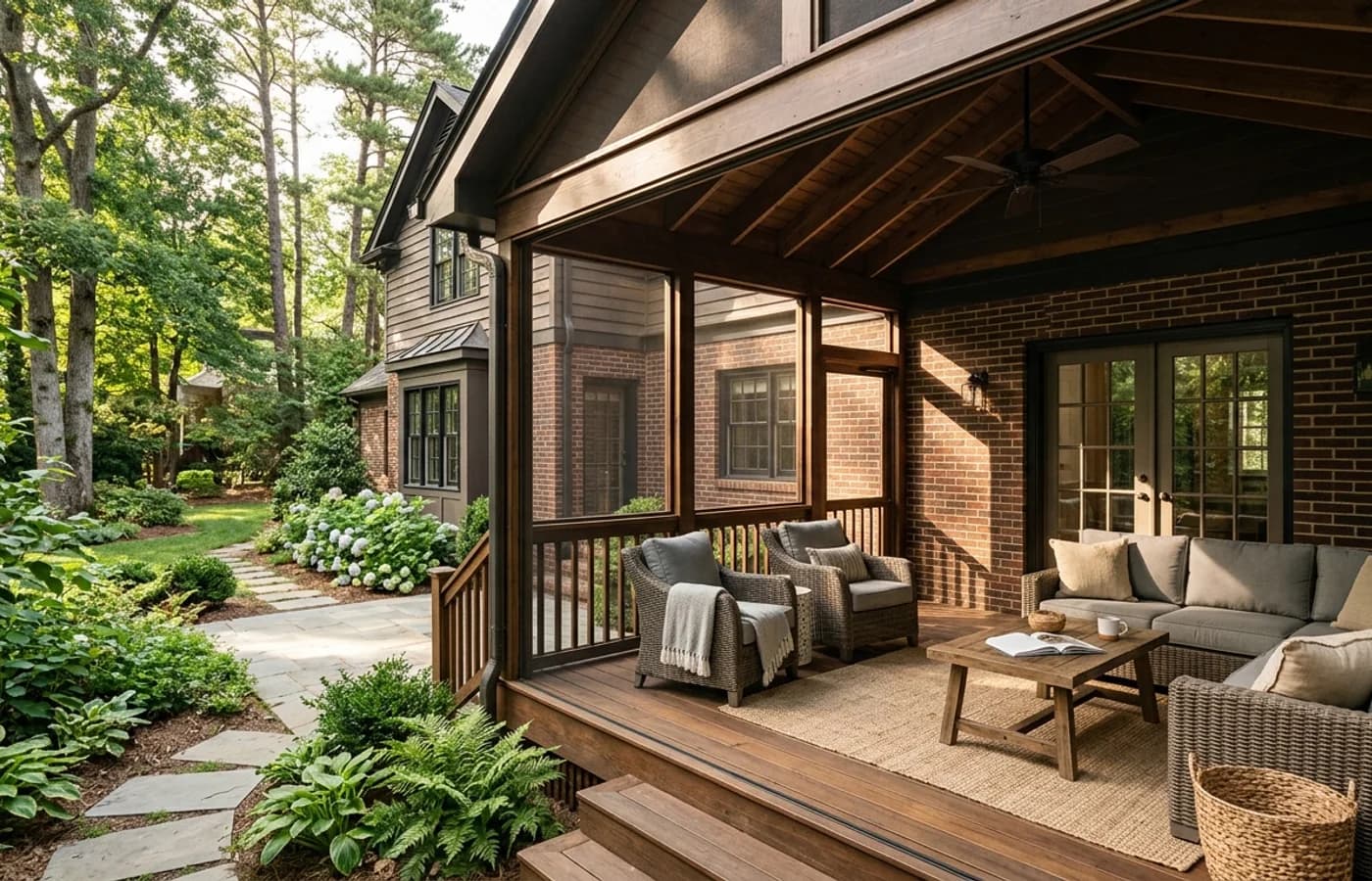 AI-generated realistic screened porches project image for Does a Screened Porch Add Value to a Home in North Carolina?