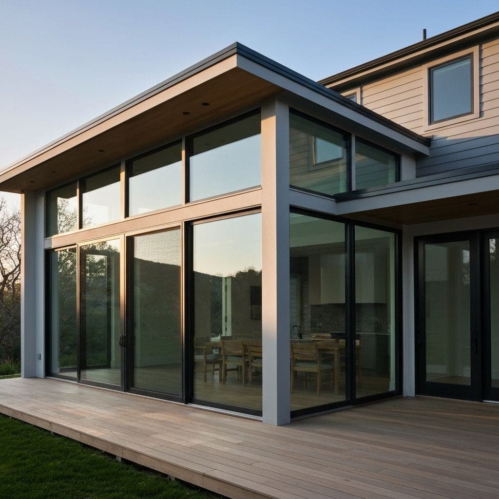 Modern home addition matching the existing exterior, built by Build Moore Exteriors