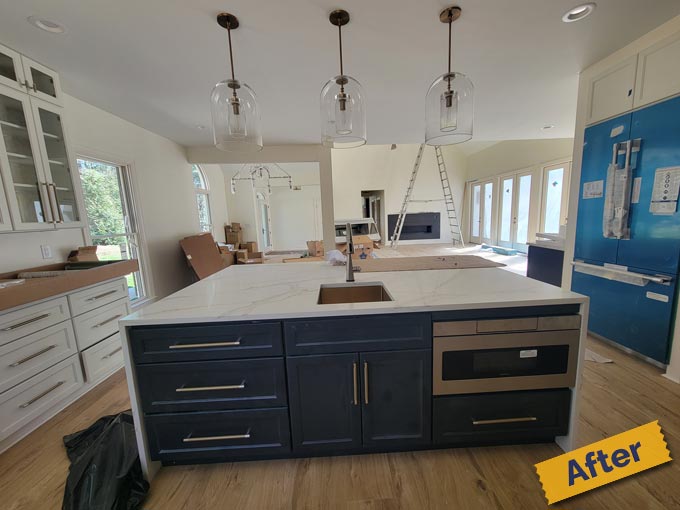 photo of Kitchen and Living Room Remodel in North Raleigh Home Renovation